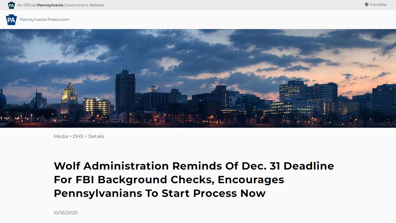 DHS details - Pennsylvania Pressroom